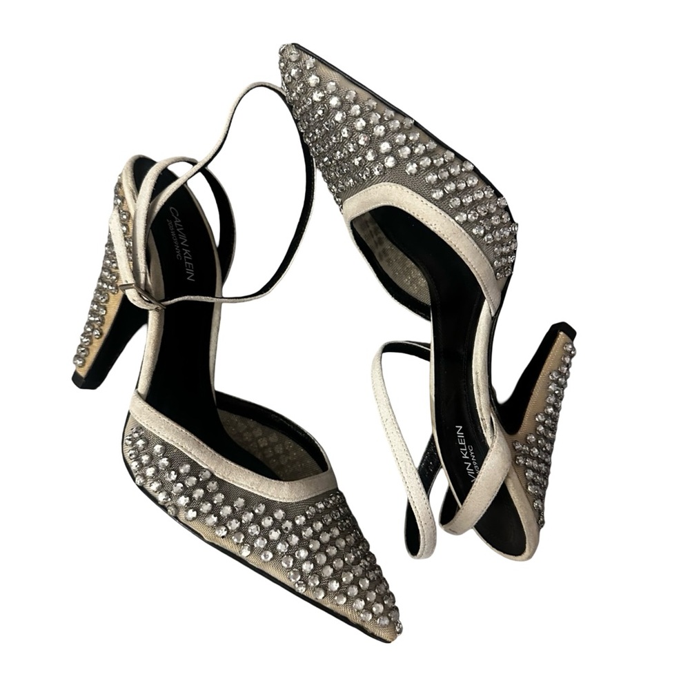 *NWOT* Rare Raf Simons x Calvin Klein 205W39NYC Crystal Sock Heel in Off-White